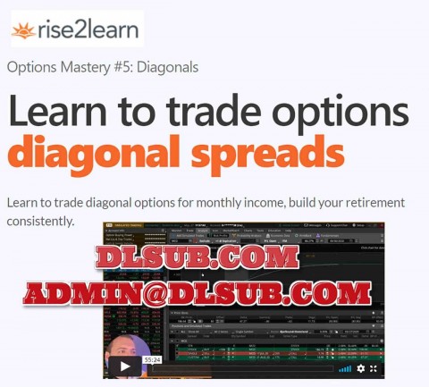 Mockup image of Sasha Evdakov Options Mastery 5 Diagonals e-learning materials for options strategy