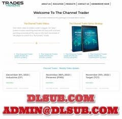 Course platform screenshot showing Trades Trending Channel Trader online training program